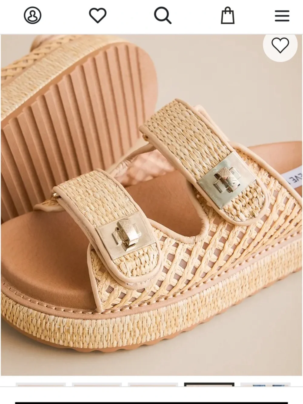🩷 New Steve Madden Woven Platform Sandal - Natural/Tan - Picture 6 of 8